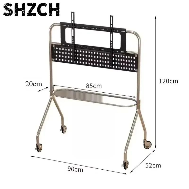 Multifunctional Stainless Steel TV Stand Fits 32-75 Inches with Storage Living Room Game Room Movie Office Flexible Convenient
