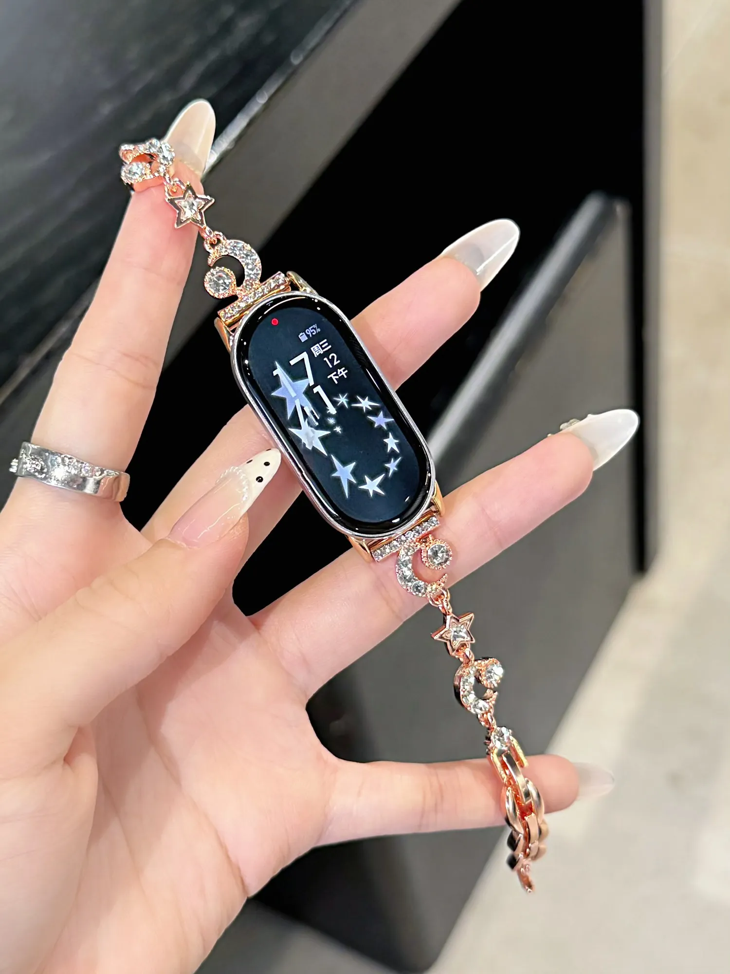Excellent Star Moon Luxury Intersection Metal Correa for Xiaomi Band 10 9 8 Strap Metal Link Bracelet NFC Wristband Accessor