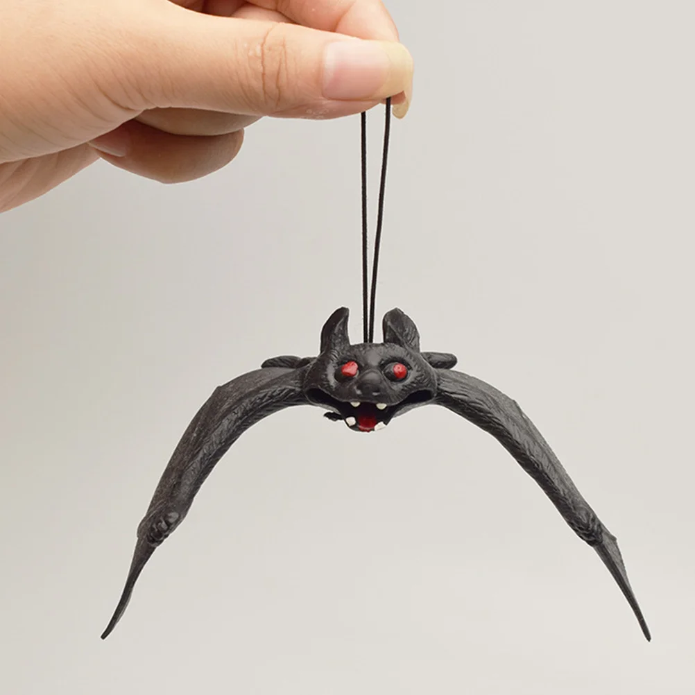 

6pcs Halloween Bat Pendant Vivid Horror Hanging Outdoor Garden Party Decor Bat Ornament For Porch Fence Window Door Hanging