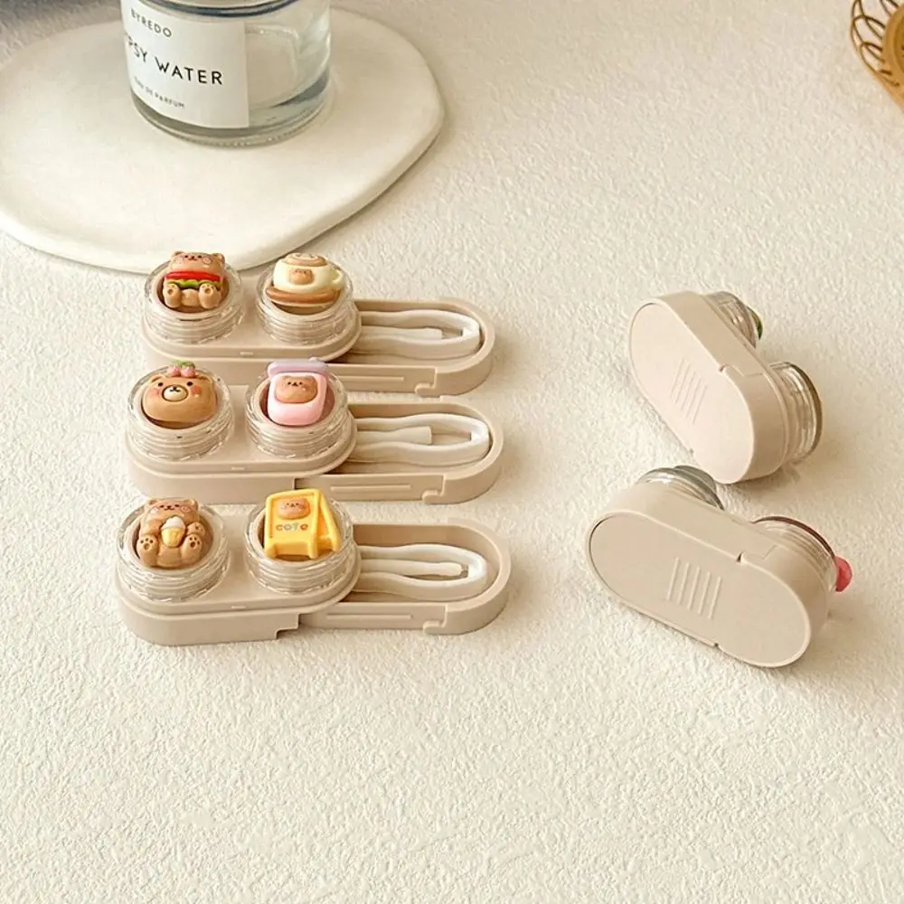 Fashion Animal Contact Lens Case Mini Portable Contact Lens Storage Box with Tweezers Lightweight Lens Nursing Tool