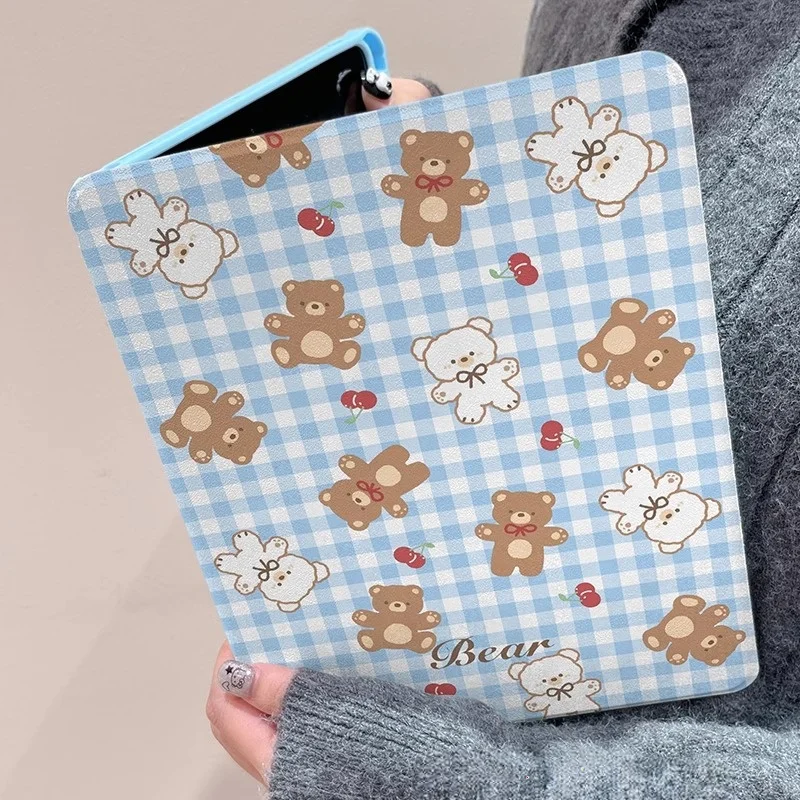 Cute Bear Tablet Case For iPad Pro 11 12.9 13 M4 2022 Case 9.7 10.2 5th 6th 7th 8th 9th 10th Generation case Air 3 4 5 6 Cover