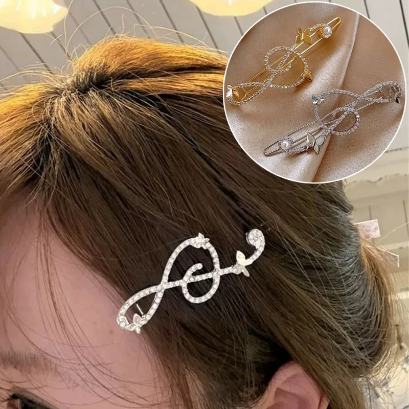 

Women Music Note Hair Clip Sparkling Hairpin Y2K Barrette for Wedding Party Backpack Aesthetic Headdress Decoration Jewelry Gift