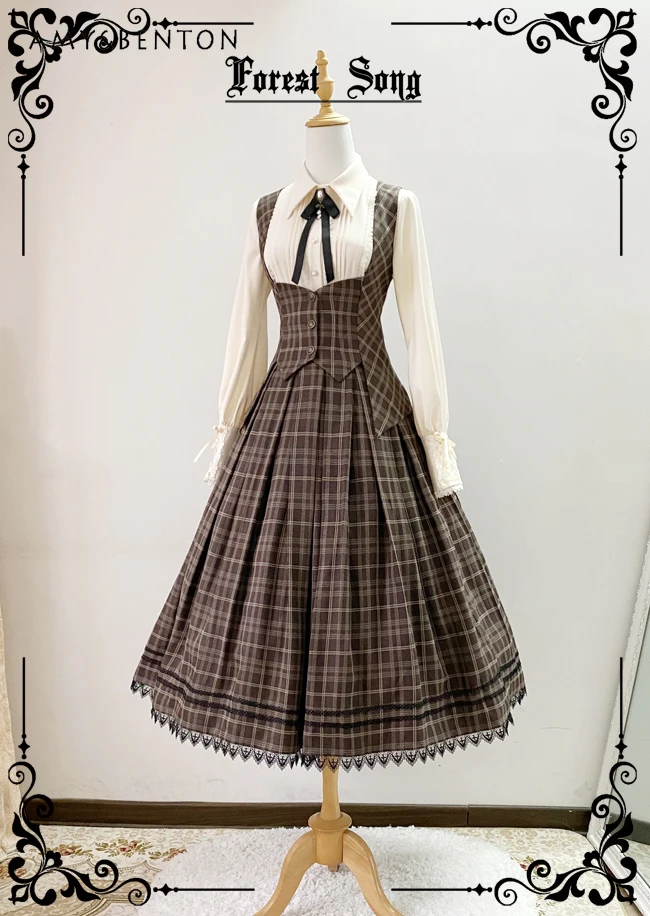 رشيقة خمر المحكمة نمط توتو تنورة حلوة لطيف عالية الخصر التخسيس ألف خط التنانير النساء اليومية الأساسية لوليتا منتصف طول تنورة #2