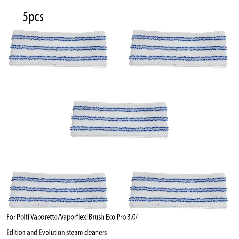 

5PCS Steam Mop Pads for Polti Vaporetto Kit Vaporflexi Brush Eco Pro 3.0/Vaporetto Eco Pro 3000/Edition/Evolution Cleaner Cloths