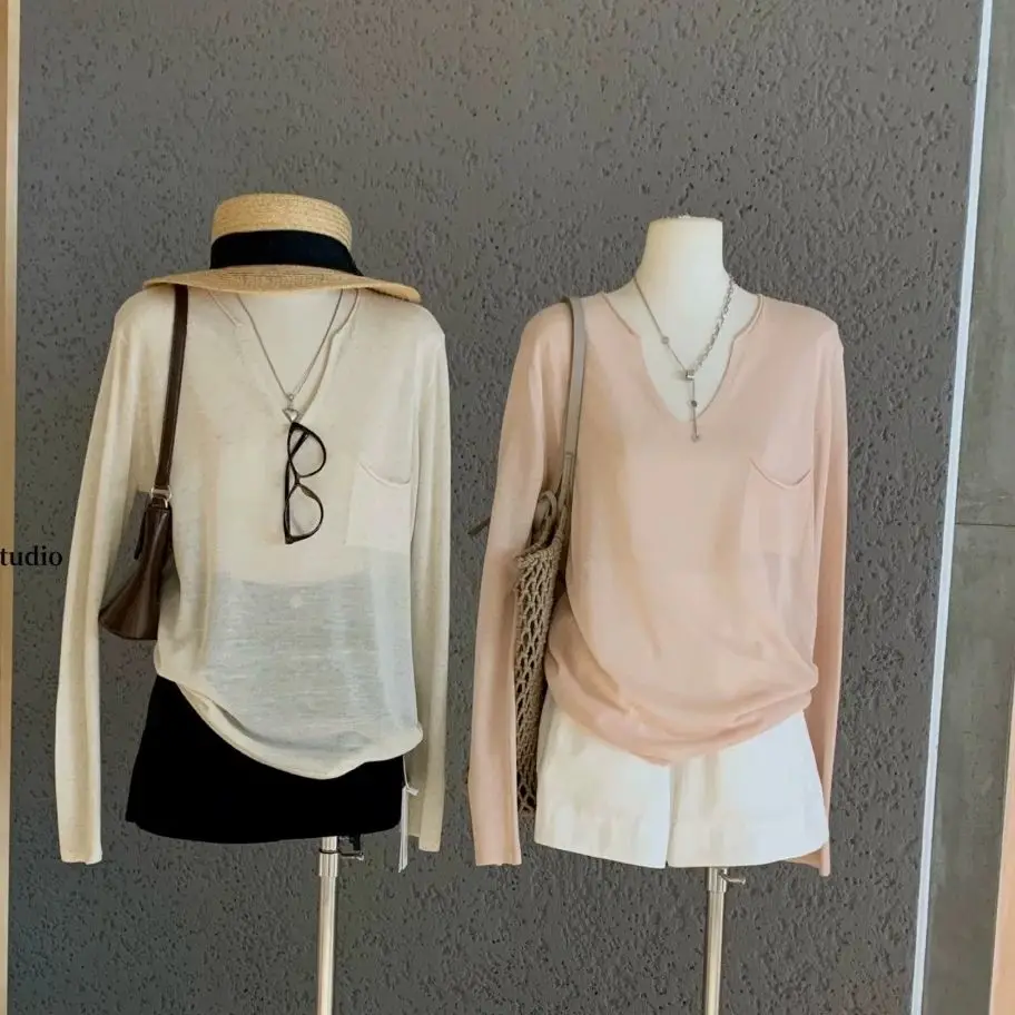 

2025 Lyocell Tencel Lazy Loose Korean Striped Off Shoulder Bat Sleeve T-shirt Versatile Top