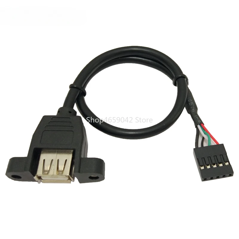1pcs 30cm USB 2.0 A Panel Mount Female Connectors To Head 5pin Female Dupont Cable