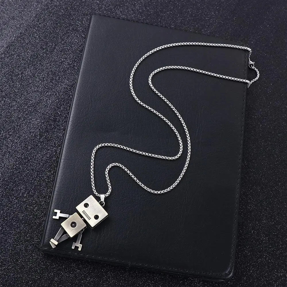 Street Trendy Heavy Industry Hip Hop Stainless Steel Unisex Birthday Present Man Necklace Metal Pendant Choker Robot Necklace