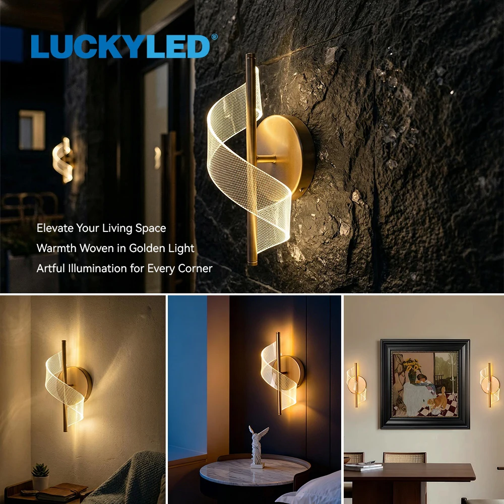 Nordic Interior Wall Lights Gold 10000mAH Rechargeable LED Wall Lamp Magnetic Wireless Wall Light Sconce Bedroom Beside Lighting