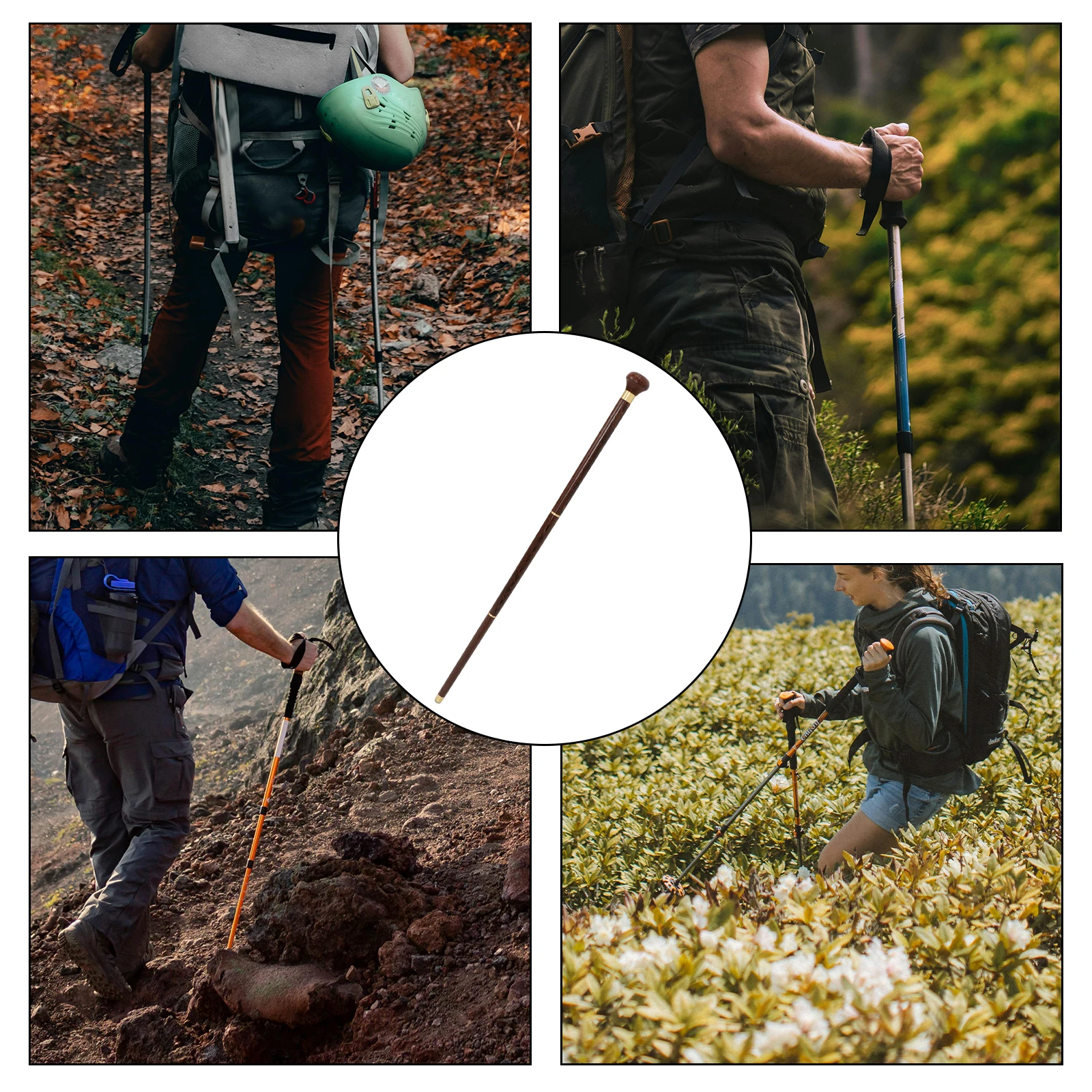 

Anti-slip Walking Wooden Cane for Seniors Walking Stick For Men Collapsible Threesection Design Hiking Stick Balance Support