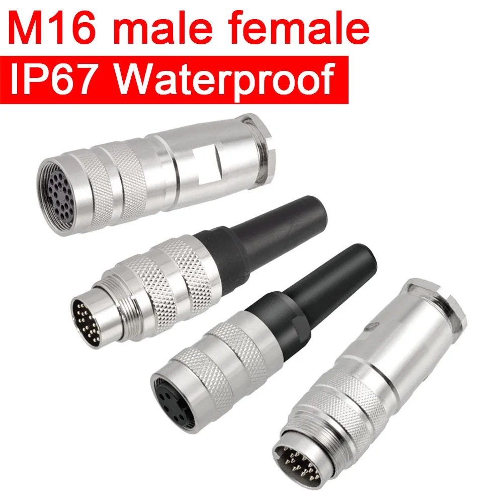 M16 Aviation Plug M16-2 3 4 5 6 7 8 12 14 19 24 Core IP67 Waterproof Connector C091 Male And Female Column Circular Connector