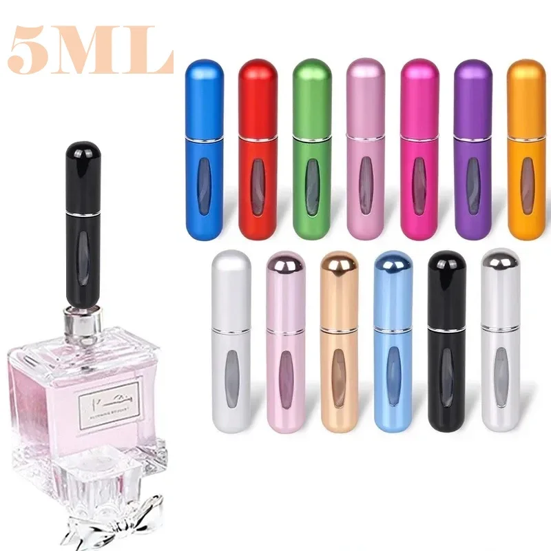 New 5ml Perfume Atomizer Portable Liquid Container For Cosmetics Traveling Mini Aluminum Spray Empty Refillable Bottle