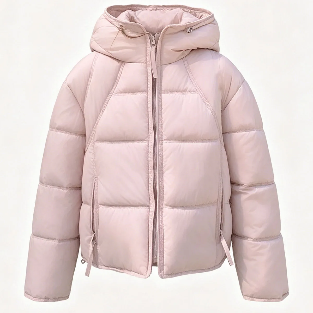 Winter Women's Thickened Cotton Jacket Korean Fashion Pink Hooded Loose Windbreak Coats Solid Warm Down Cotton Outerwear