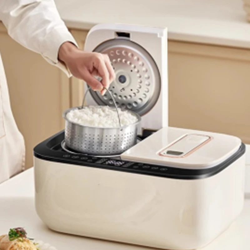 หม้อหุงข้าวหม้อหุงข้าวแบบไม่ติดหม้อหุงข้าวสองชั้นสำหรับใช้ในครัวเรือนแยกน้ำตาลน้ำดีสอง5L ความจุขนาดใหญ่