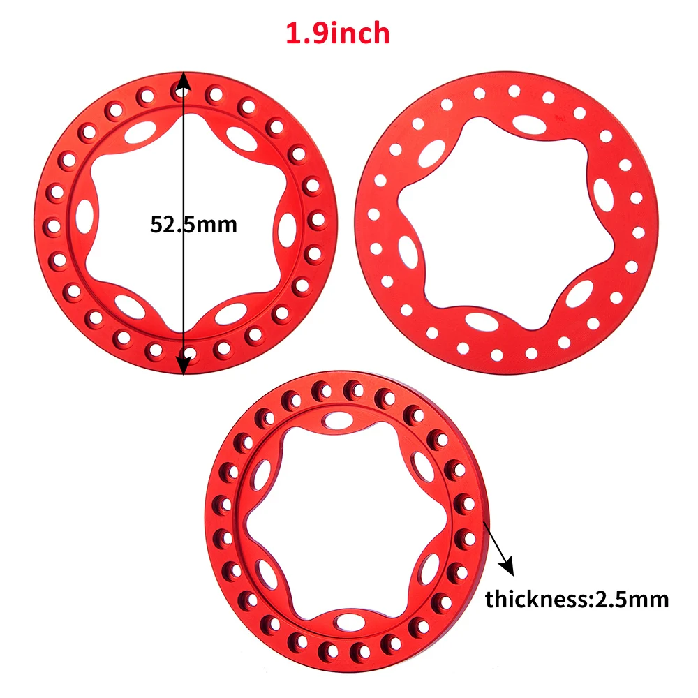 AXSPEED-Anneau extérieur de roue Beadlock, moyeu de roues 1.9 "et 2.2", Axial SCX10 Wraith TRtage, TRX6, D90, CC01, 1/10 RC Inoler Car, 4 pièces