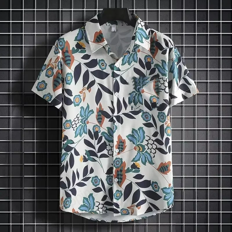 Summer Men's Hawaiian Shirts Men Women Fashion Short Sleeve Street Social Shirt Plus Size Flower Beach Shirt Men Shirt Luxury