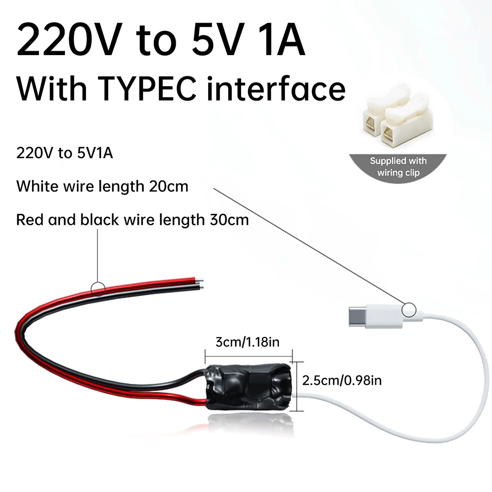 4K Small Camera Power Transformer AC 220V to DC 5V 1A  Household Power Dupply Monitoring Adapter TYPEC USB Power Supply