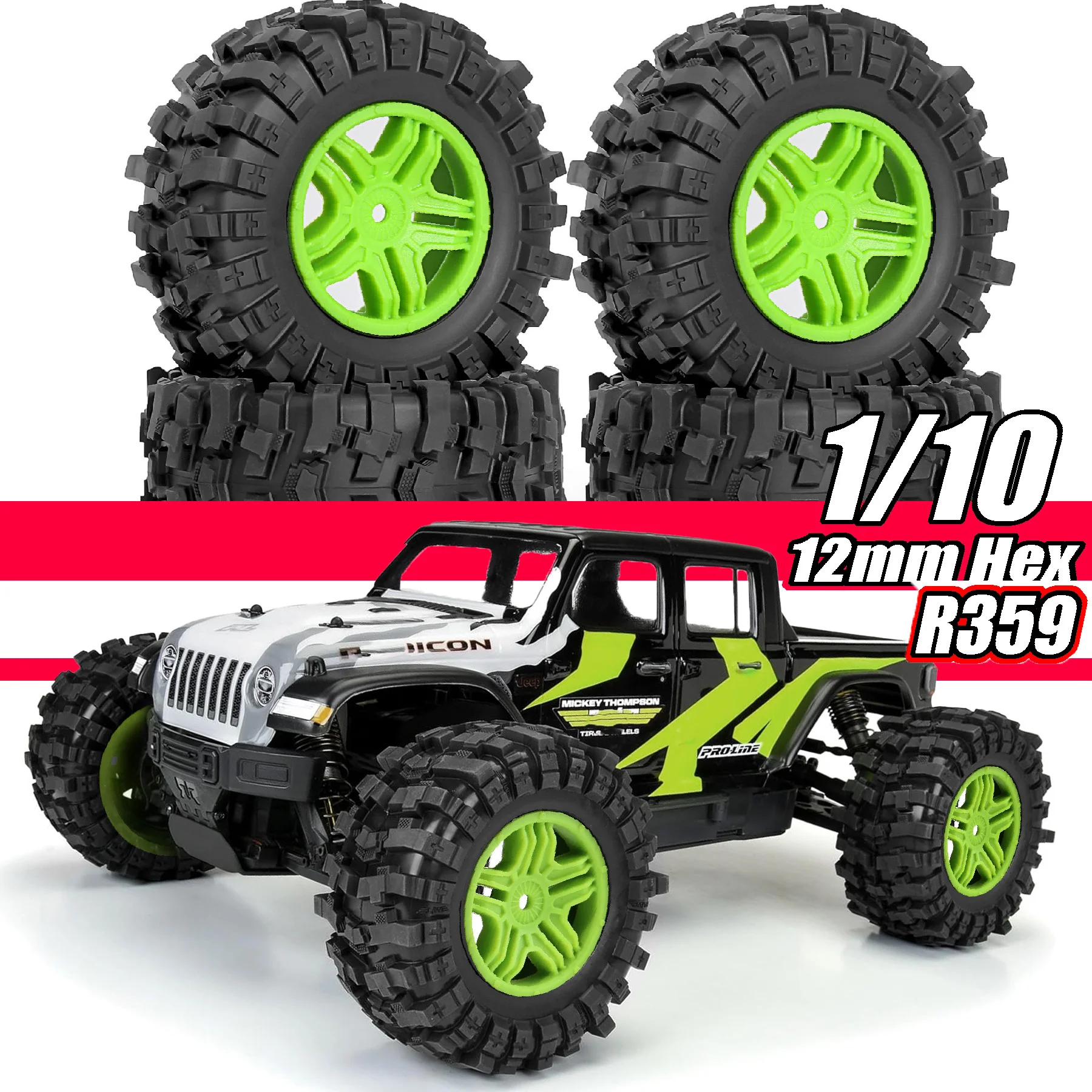 

4 шт. вездеходные шины, шестигранные колеса 12 мм для Traxxas Stampede Rustler 2WD/4x4