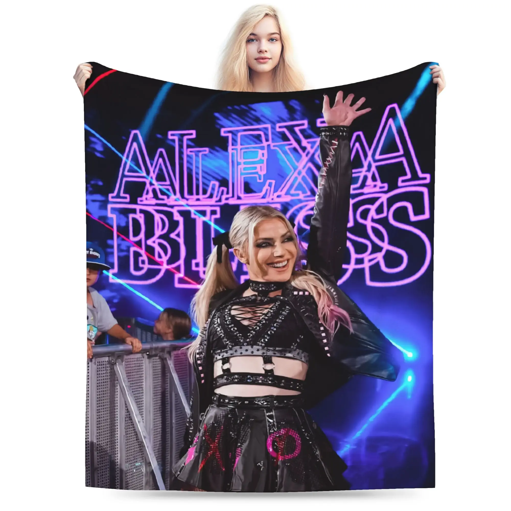Super Soft A-Alexa Bliss Throw Blanket Premium Fleece Flannel Lightweight Wrestler  Bed Blanket Cozy Fluffy Blankets All Season
