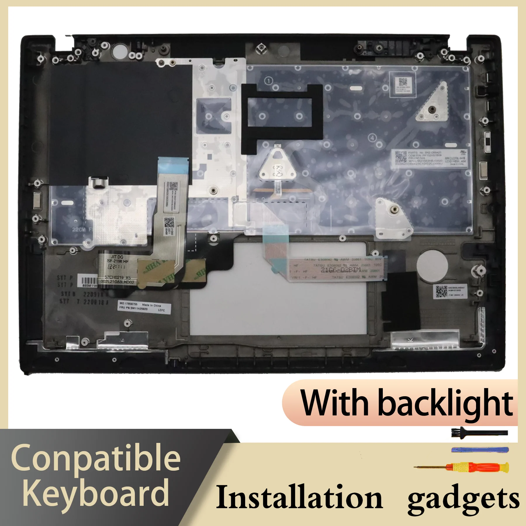 for Lenovo ThinkPad T14S Gen3 T14S Gen4 C-shell Backlit Keyboard Arabic/Greece/Hebrew/Korean/Russian/Thai/US Layout