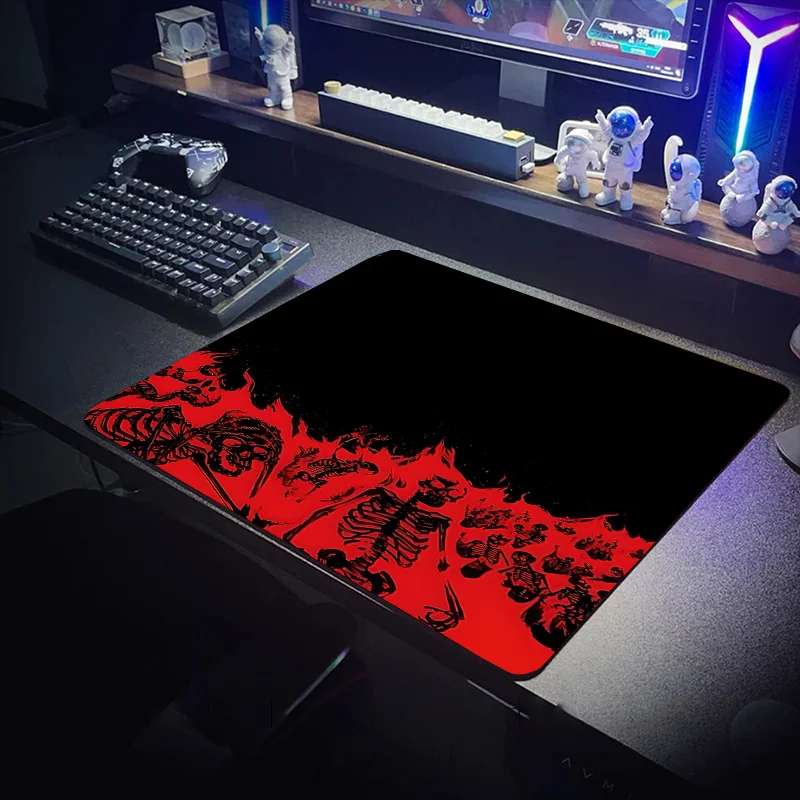 

Large thickened Burning Skeleton Monster mouse pad xxs Rubber keyboard mouse rug Non-slip game player rug laptop table mat