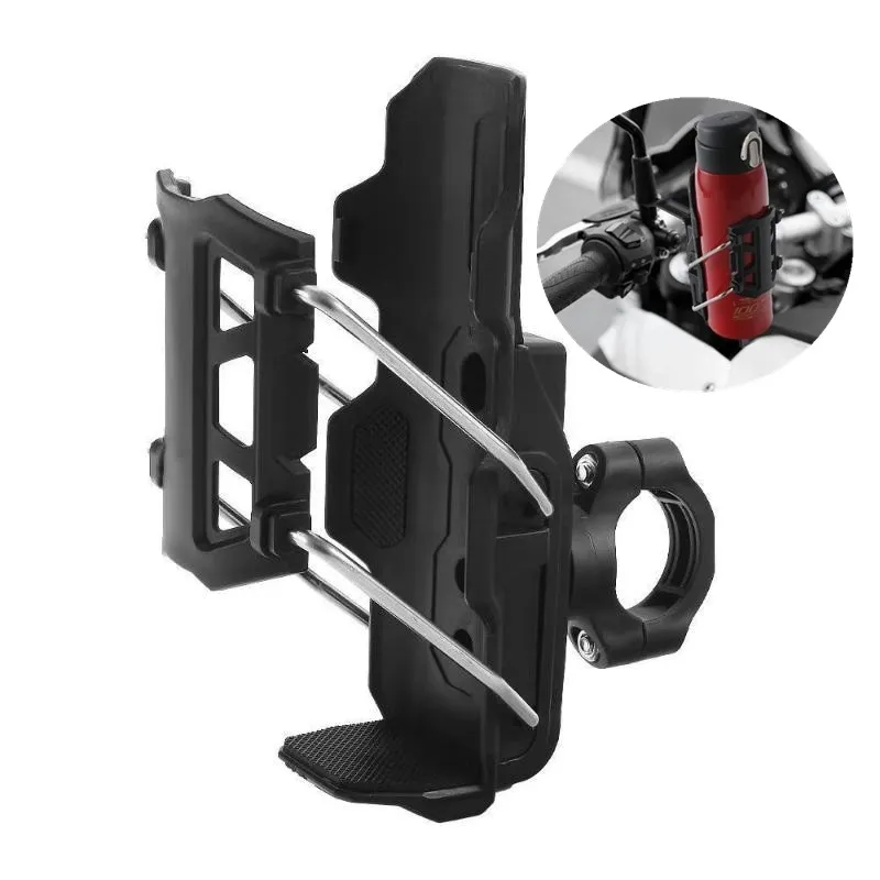 Bike Motorcycle 360° Flexible Handlebar Cup Holder - Universal Water Bottle Cage for Road Cycling