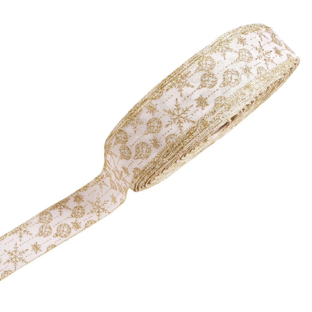 

2pcs Glitter Snowflake Ribbon Christmas Gift Wrapping Party Decoration Craft Ribbons Rolls Soft Elegant Scrapbooking Diy Cake