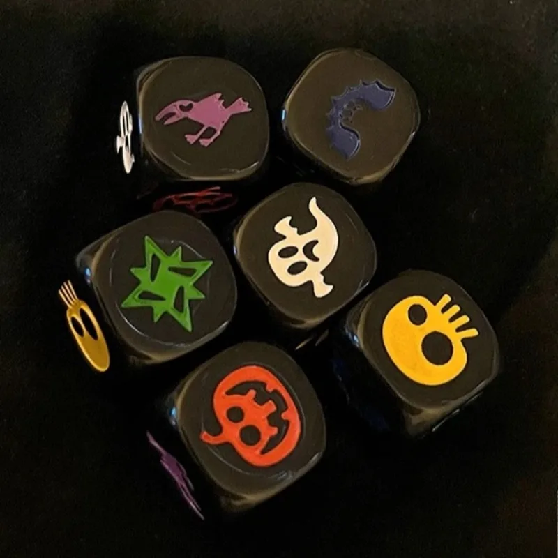 Halloween Funny Pattern Printing Black Polyhedral Dice Creative Halloween Party Party Desktop Game Prop Polyhedral Dice Gift
