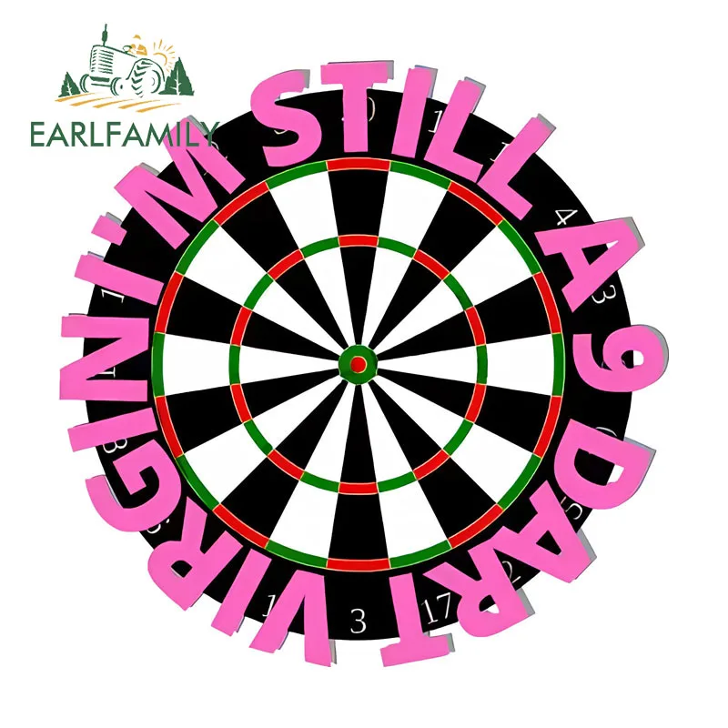 EARLFAMILY Pink Dartboard Creative PVC Waterproof Stickers Accessories For Decorate Car Bicycle Wall Van Table Motorcycle Room