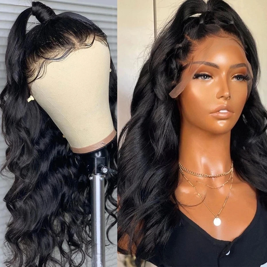 Body Wave Lace Front Human Hair Wig Brazilian Remy 13x4 Transparent Lace Frontal Wigs For Women 4x4 Lace Closure PrePlucked