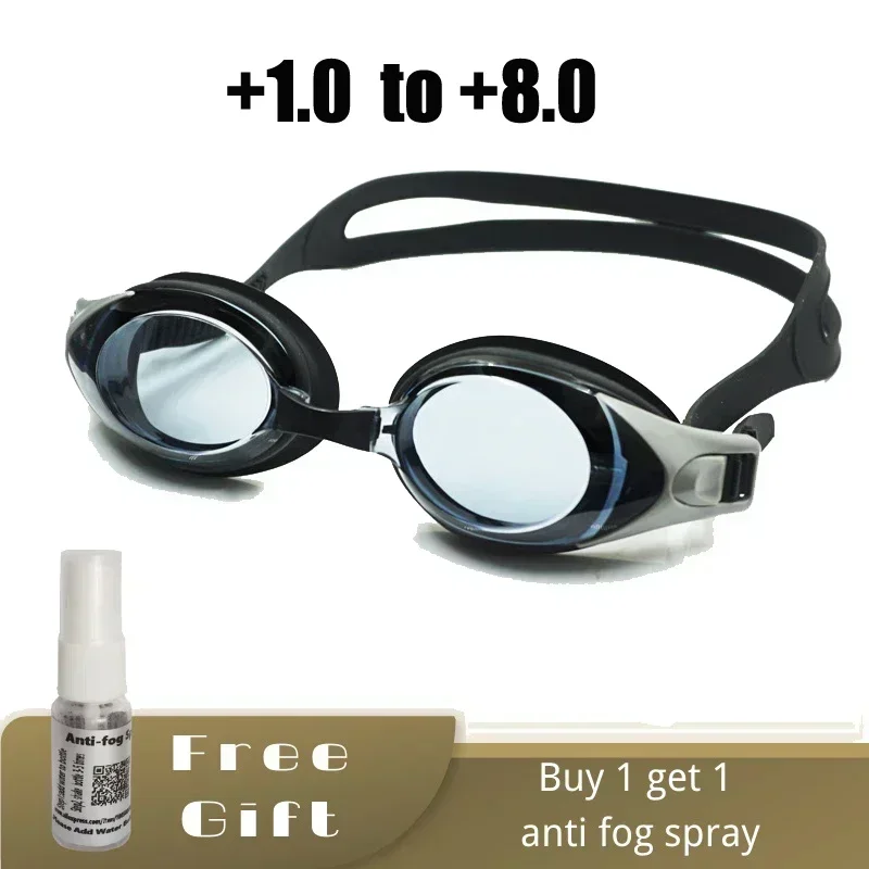 Hyperopia Swimming Goggles Glasses with Anti-fog Spray  for Children and Adult Reading Presbyopic Presbyopia Set