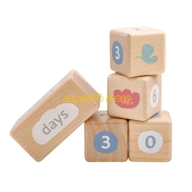 

45BF Infant Milestones Decorations Wooden Photo Props Safe for Newborns Toddlers