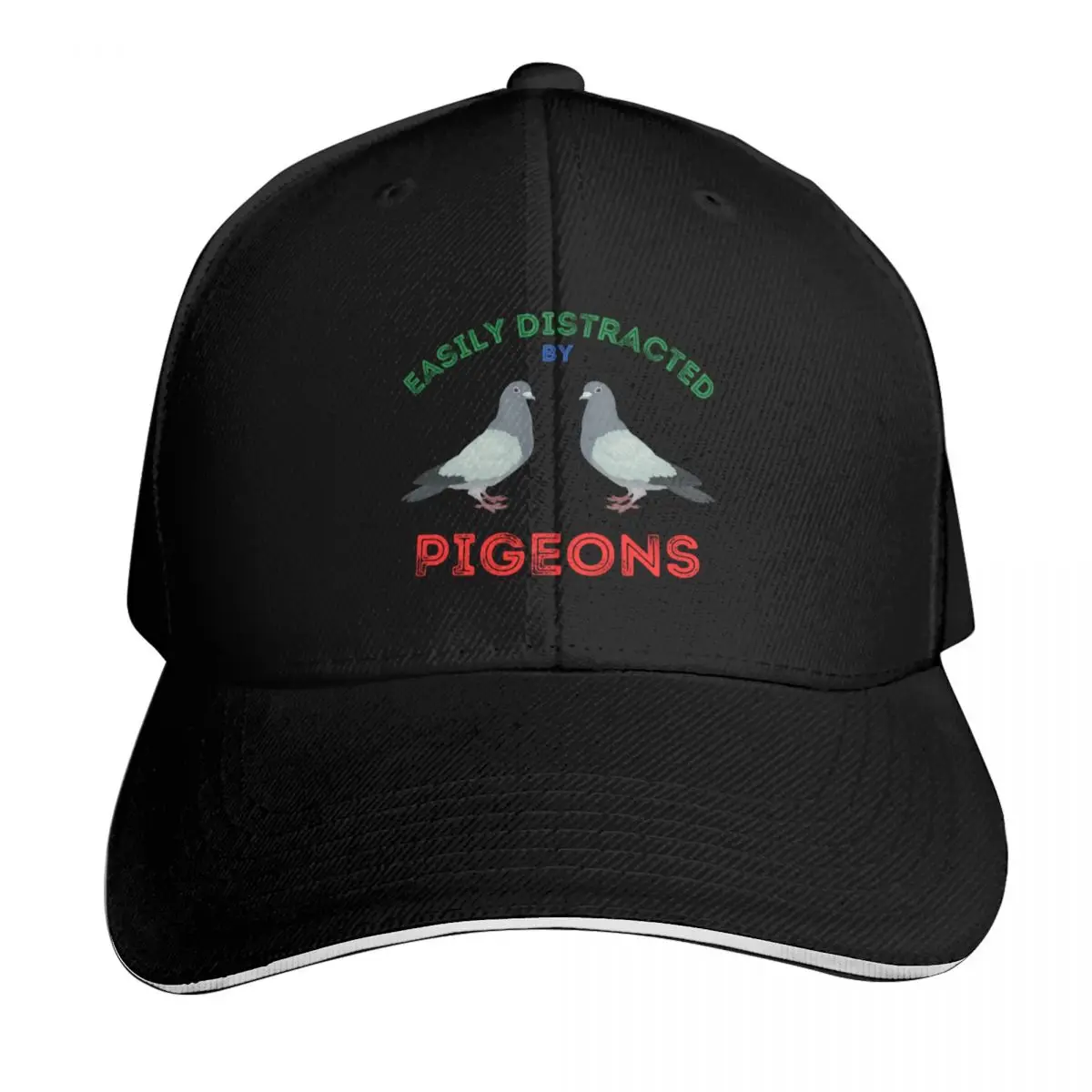 Easily distracted by pigeons - vintage design, for pigeon fanciers/lovers Baseball Cap Men Women Casual Summer Sport Sun Cap