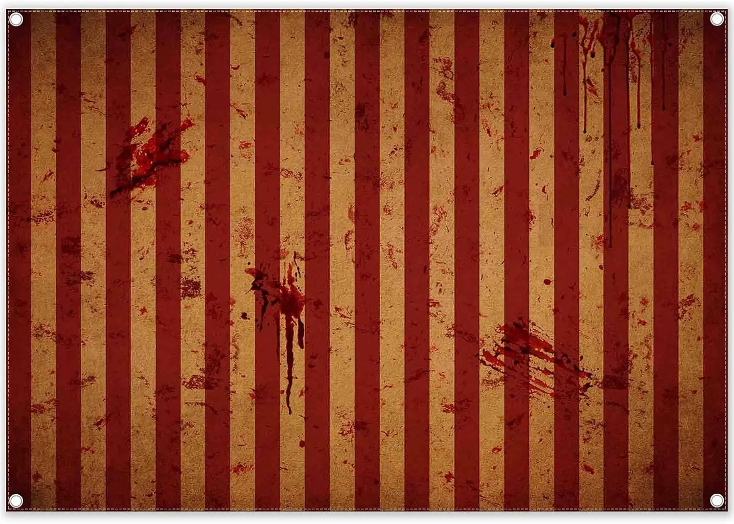 Halloween Circus Carnival Photography Backdrop, Bloody Splatter Red White Stripes Prom Party Background Photo Booth Banner