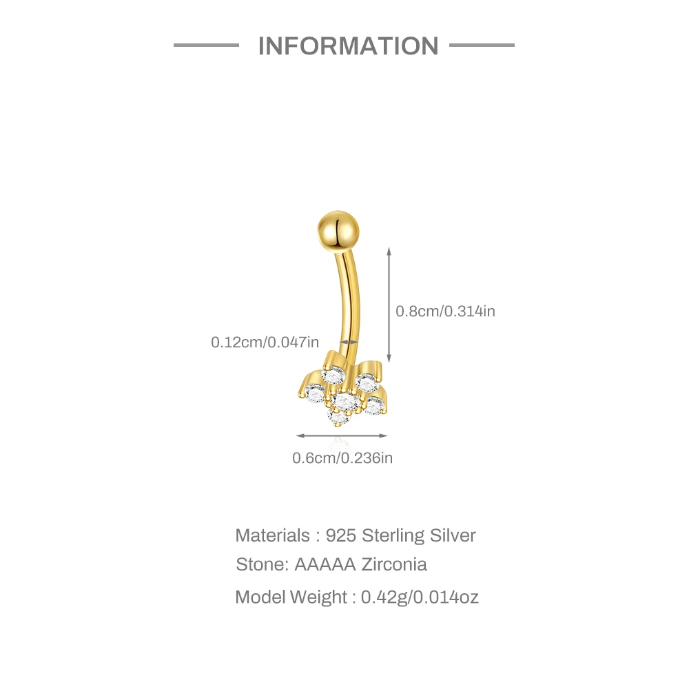 AIDE Simple New Navel Nail 925 Sterling Silver Zircon Implant Grade Fashion Classic Women Agate Barbell Piercing Ear Bone Studs