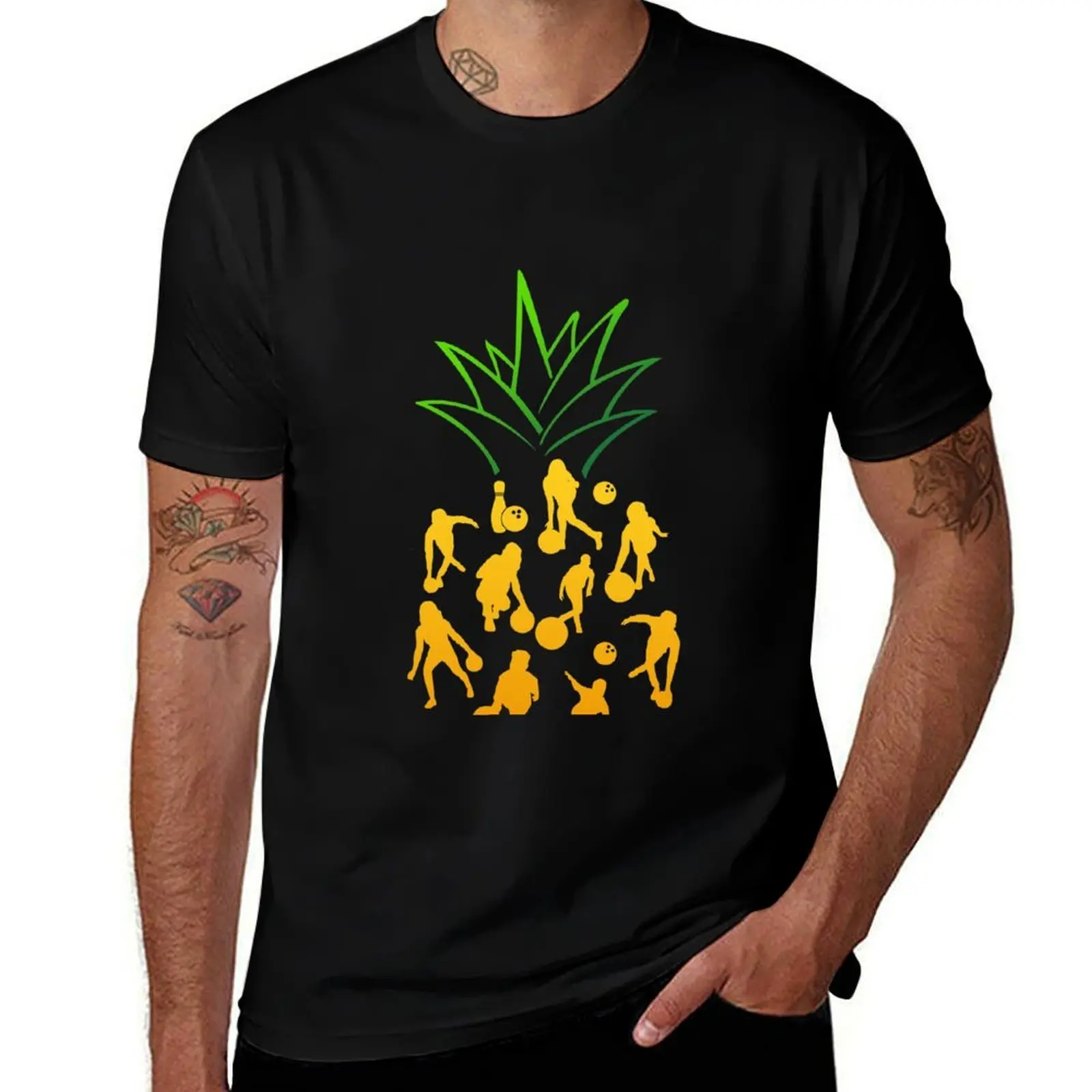 

Bowling pineapple T-Shirt men t shirt cotton 100% graphic t shirts for man T-Shirt