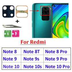 50Pcs，For Xiaomi Redmi Note 11 11S 11T 11E 10 10S 9 9S 8T 8 Pro Camera Glass Lens Back Rear Camera Glass Lens with Glue Repair