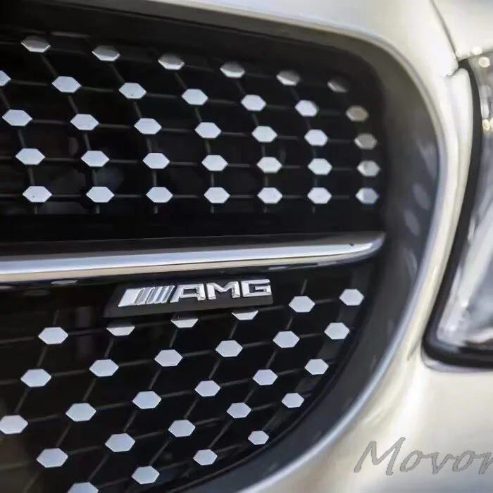 3D AMG Logo Emblem Car Front Grille Badge Car Styling For Mercedes Benz AMG W124 W168 W169 W176 W177 W202 W203 W204 W205 W210 view 3