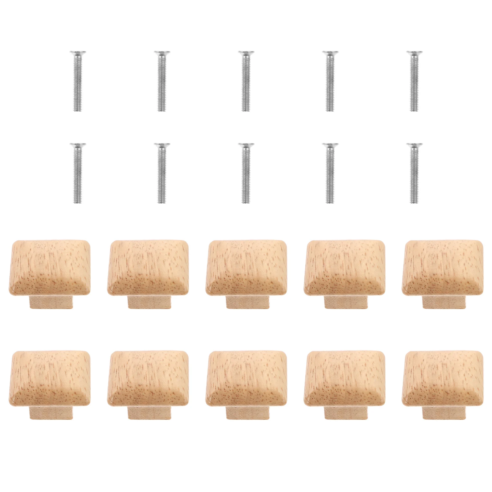 

10pcs Wooden Cabinet Handles Knobs for Drawers White Color Durable Smooth Surface Treatment Easy Install