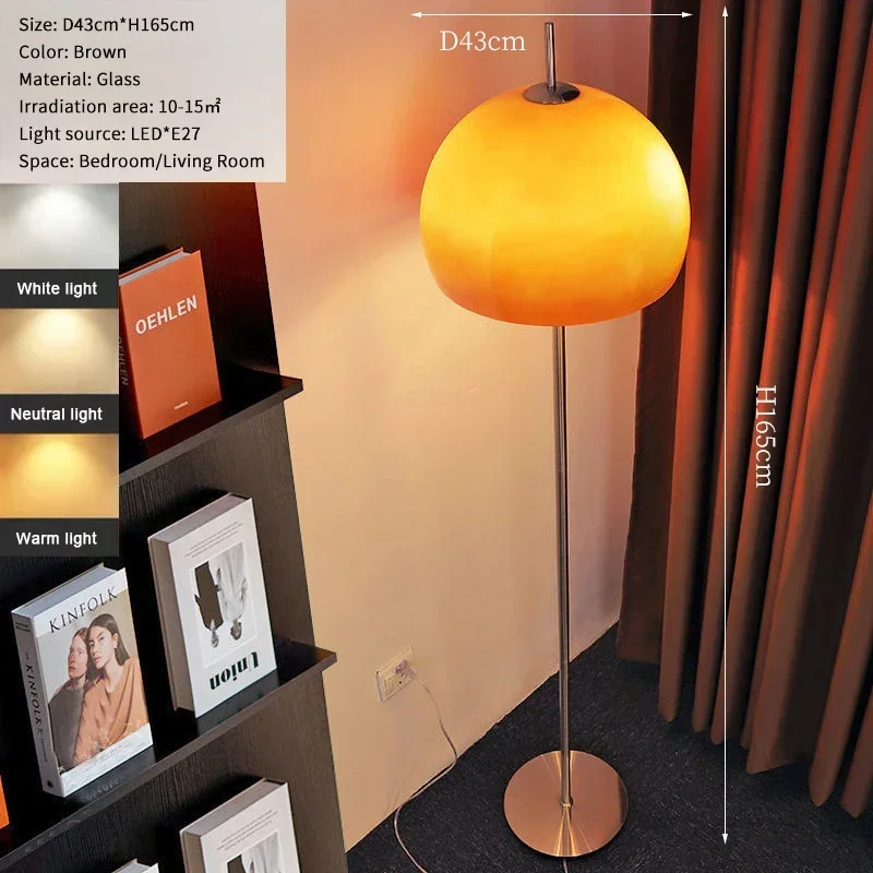 Nordic paddestoel vloerlamp LED oranje lamp Slaapkamer Woonkamer Studie Leeslamp Eenvoudig Modern Huis slaapkamer nachtkastje lamp