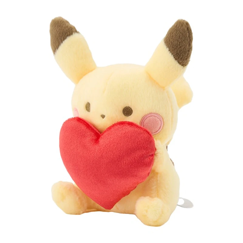 Dia dos namorados japonês pokemon pikachu com um coração brinquedo de pelúcia crianças bonito presentes macios e presentes de aniversário de natal
