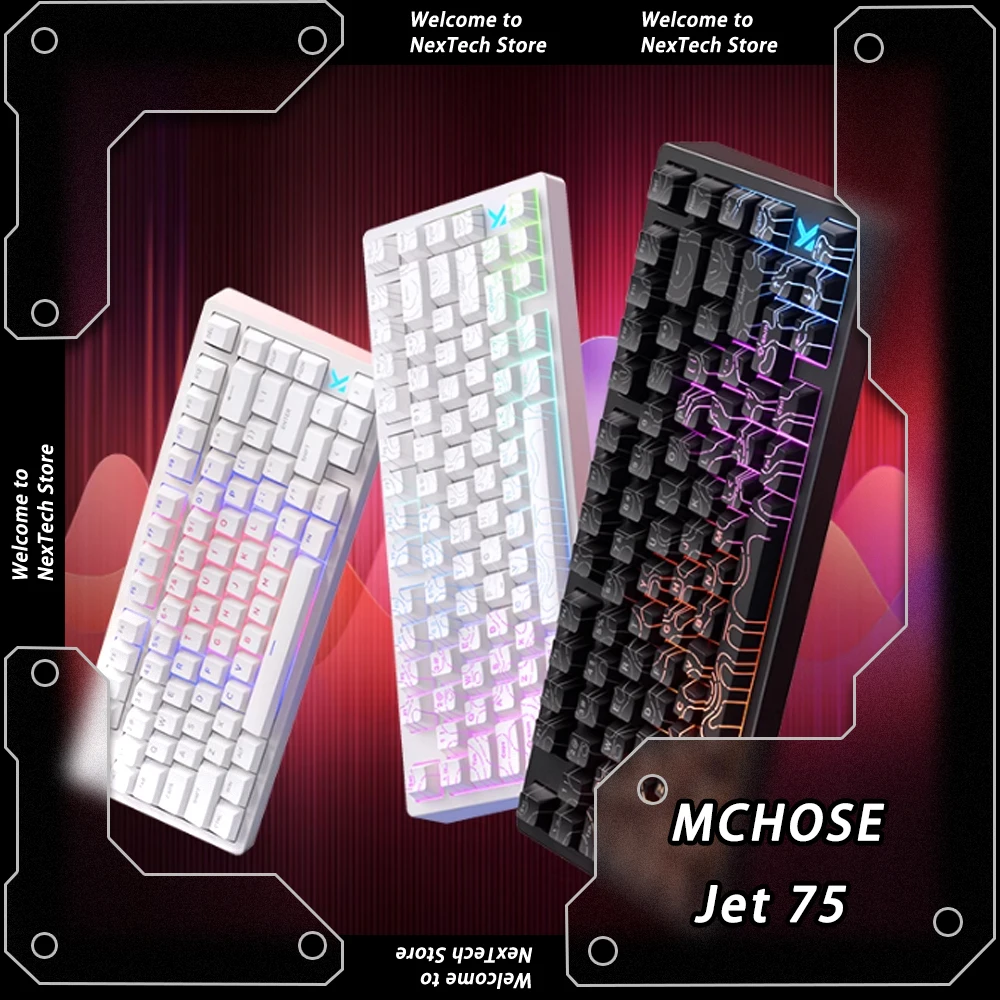 

MCHOSE Jet 75 Magnetic Switch Mechanical Keyboard 8k Wired Gasket PBT Keycaps E-sports Gaming Keyboard Customize Ergonomics