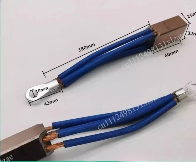 Brass Copper Carbon Brush Ground Wire with 54mm Hole Spacing - For Automatic Welding Positioner & Tube Welder Turntable