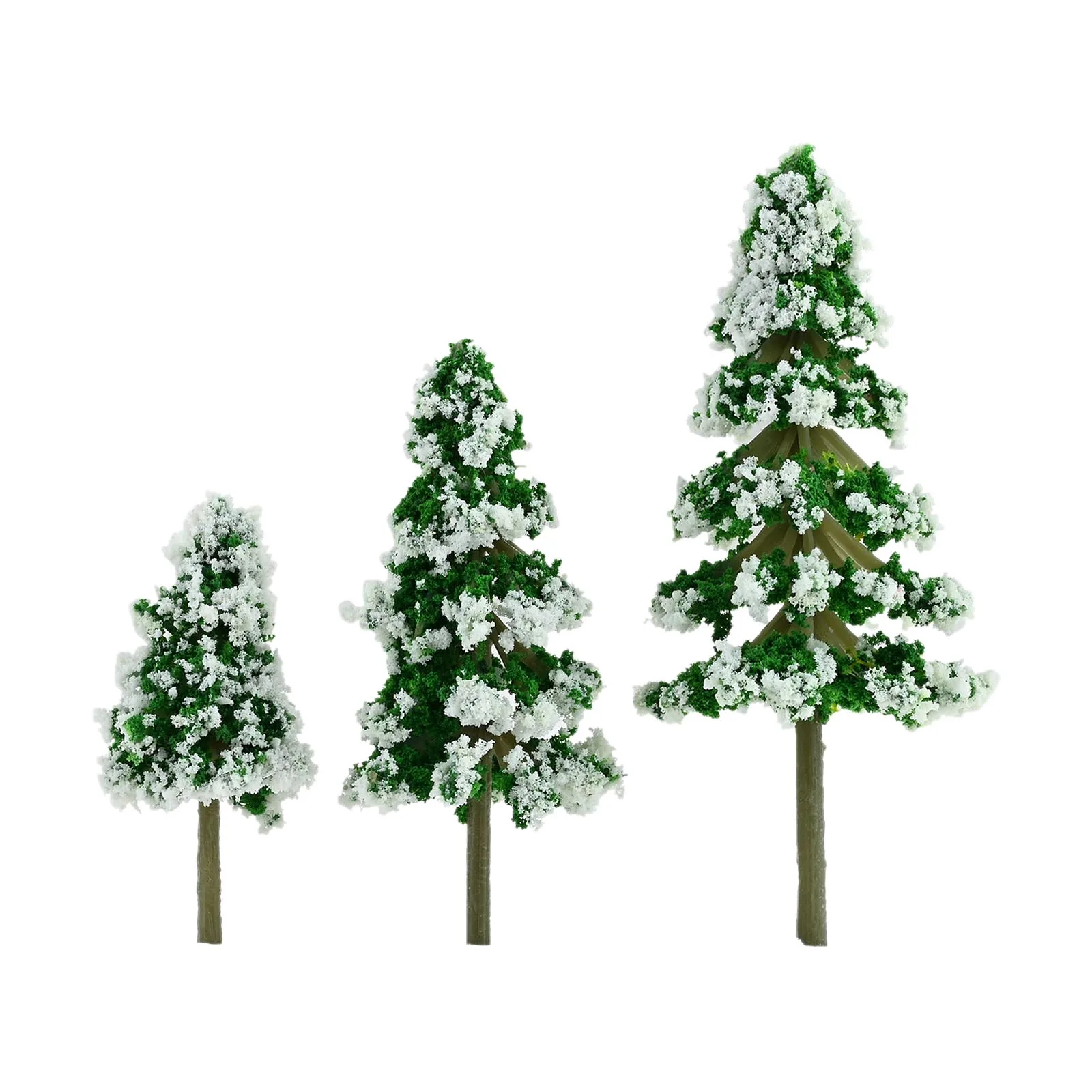 24Pcs Miniature Model Trees for Diorama Mini Tiny Snowy Figurine Winter Small Trees for Craft Model Train Scenery Accessories