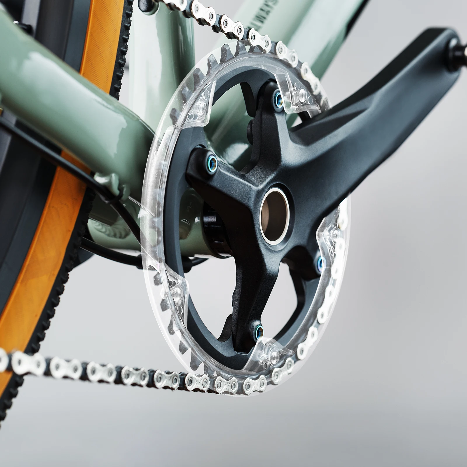 

Bike Chain Guard High Strength Plastic Protective Cover Steady Protection Bike Chainring Guard Mountain Road Bicycle Chainring