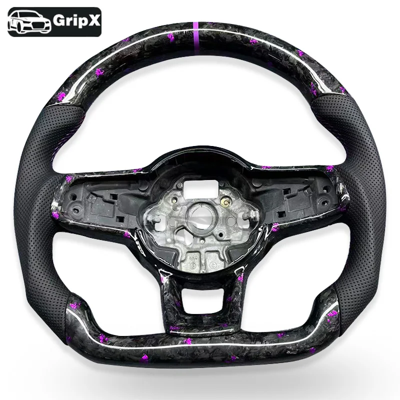 

Suitable for Volkswagen MK7 MK7.5 GTI R GTD GTE Golf 7, Passat B8 Tiguan, leather material, truly forged carbon fiber steering w