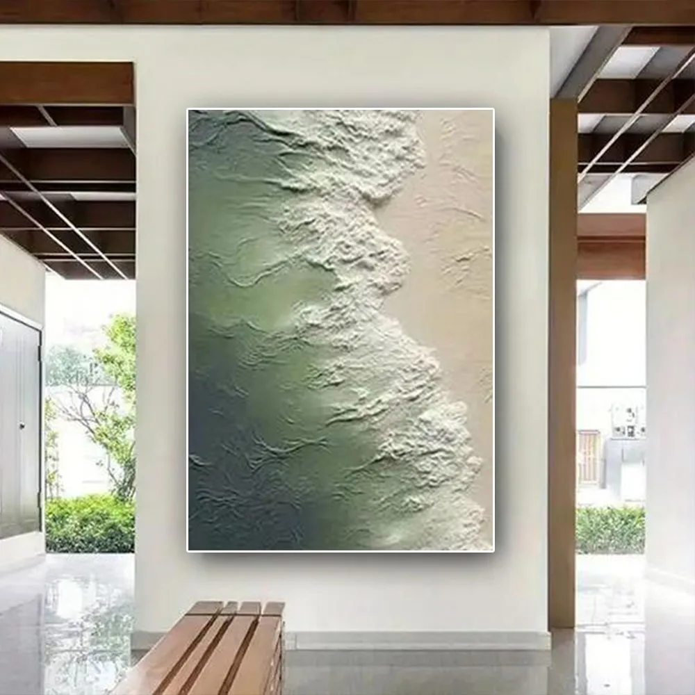 اليدوية الأزرق والذهبي الملمس جدار اللوحة مجردة اللوحات الزيتية على قماش كبير الموضة الحديثة الاسكندنافية ديكور فني الجدار