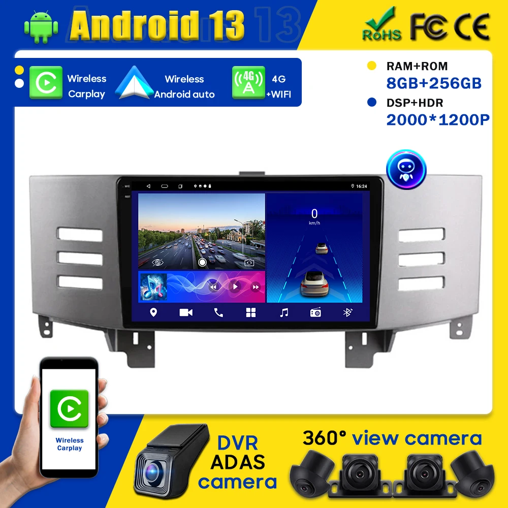 

Android Car LHD RHD For Toyota Reiz Mark X MarkX 2005-2009 2006 GPS Navigation Head Unit BT Carplay Multimedia Auto No 2din DVD