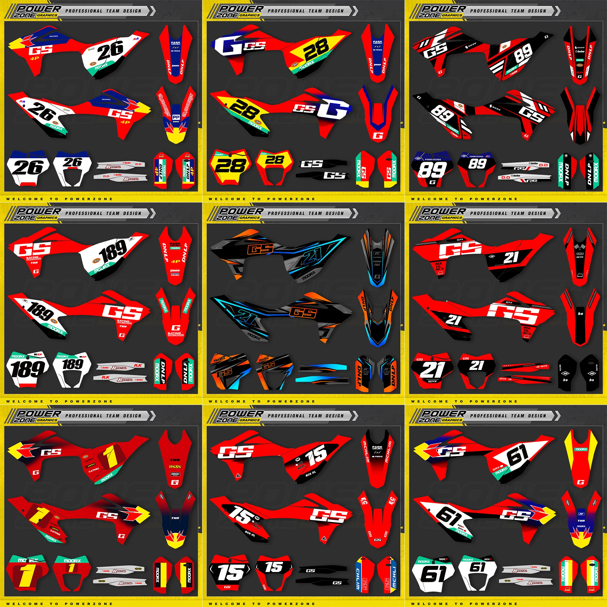 PowerZone For GASGAS Custom Team Graphics Backgrounds Decals Stickers Kit For Gas Gas EC MC 2021 2022 2023