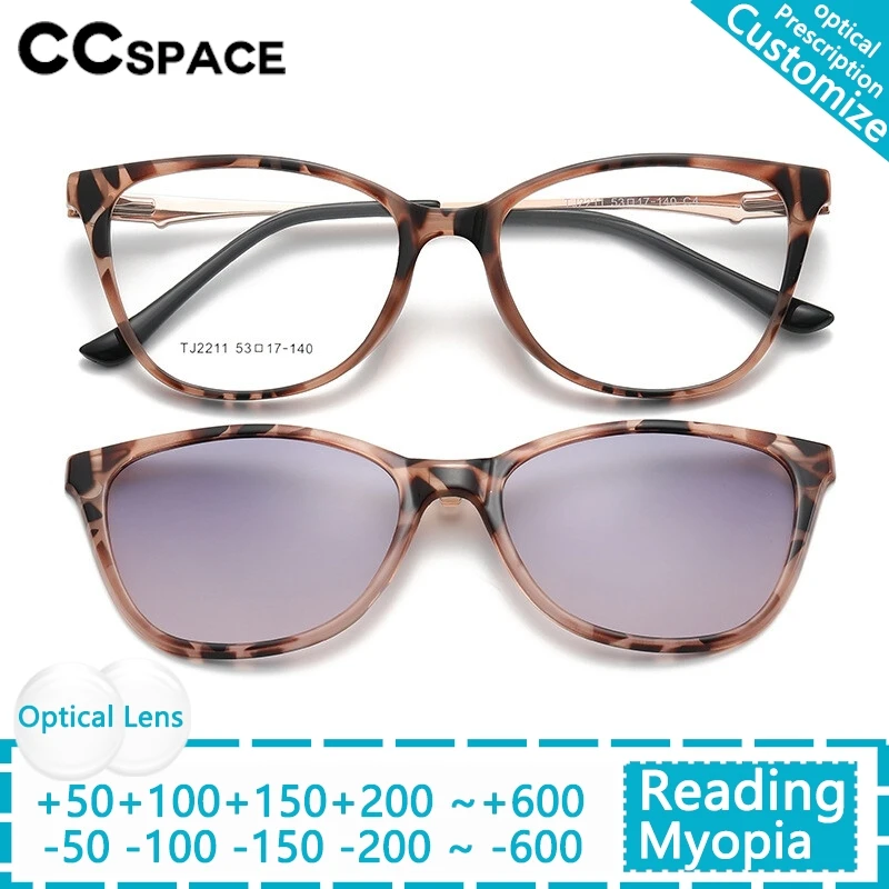 

Модные очки для чтения для женщин, очки по рецепту с магнитным креплением, поляризованные солнцезащитные очки для женщин, оптические очки с возможностью индивидуальной настройки