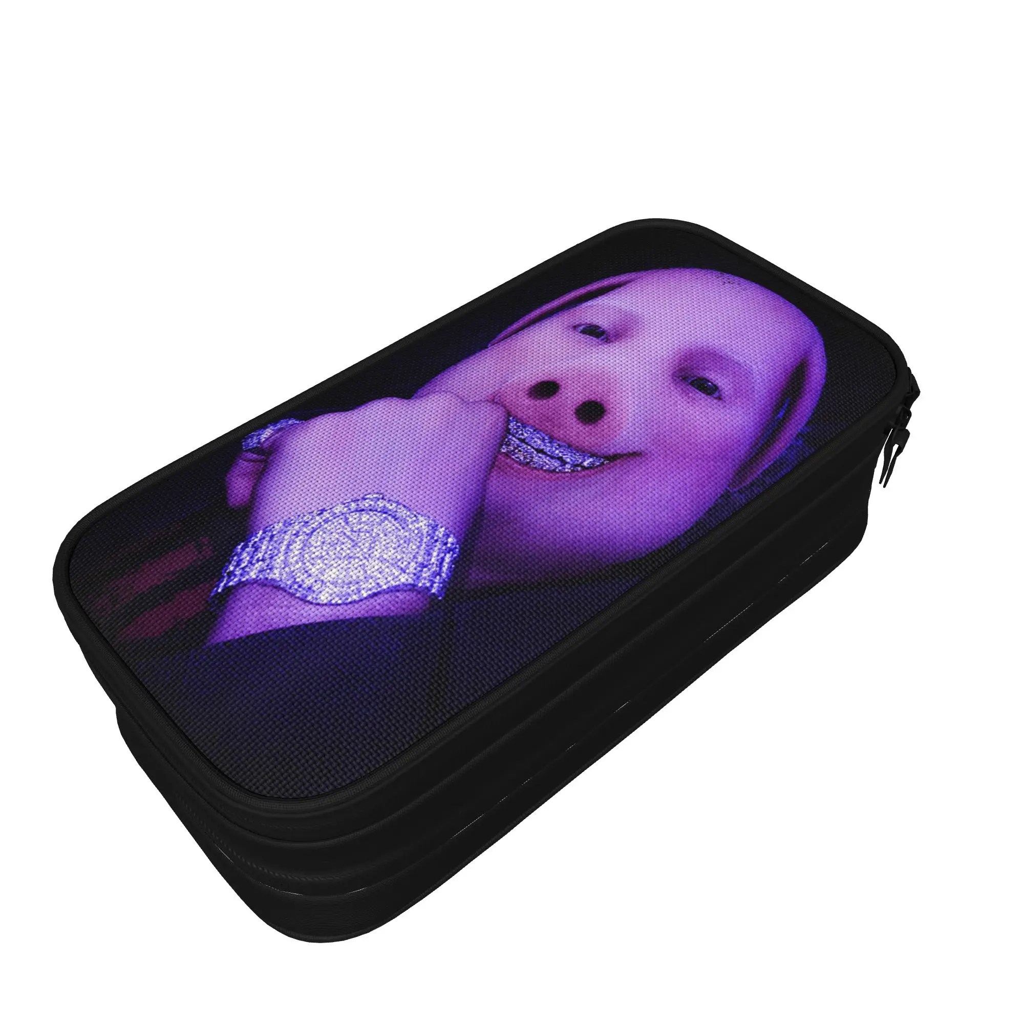 Funny John Pork Meme Bling Grillz Hiphop Pencil Case Zipper Pencil Pouch Boy Girl Vintage Large School Pencil Cases Stationery